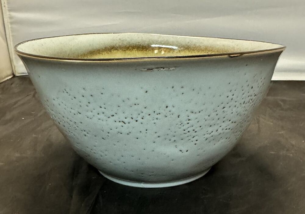 Laurie Gates Miranda Turquoise Serving Bowl 9" Round Gibson Stoneware Retired